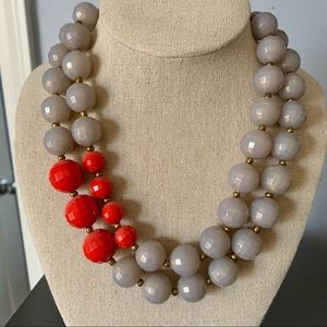 Premier Designs Grey/Red Convertible Necklace